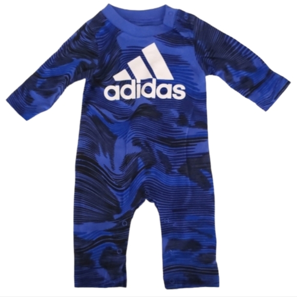 adidas Other - NWT Adidas Jumpsuit Long-sleeve Blue Baby Boys 3 Months